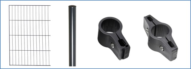 Einstabmattenzaun-Set Classic Anthrazit 75 cm x 1000 cm