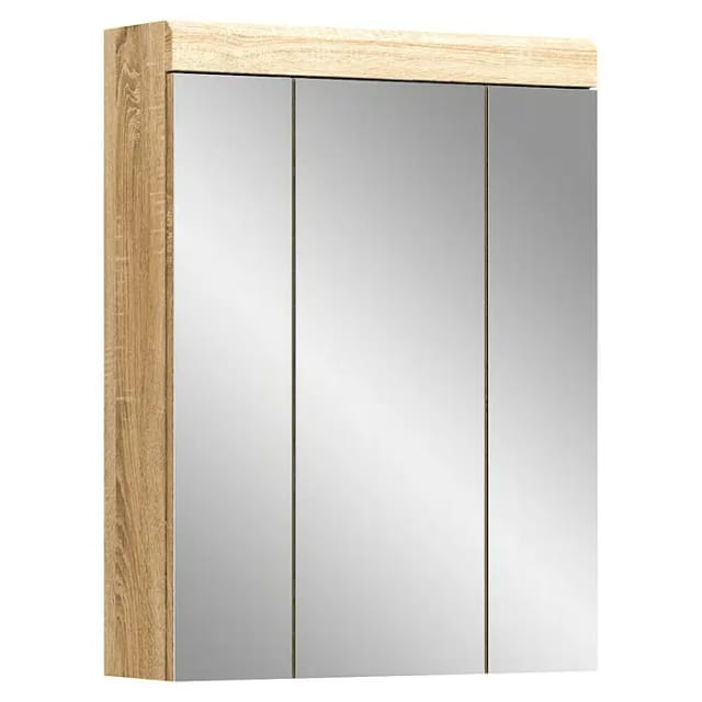 Hängeschrank m. Spiegel 60 cm x 79 cm x 18 cm Sonoma Eiche hell