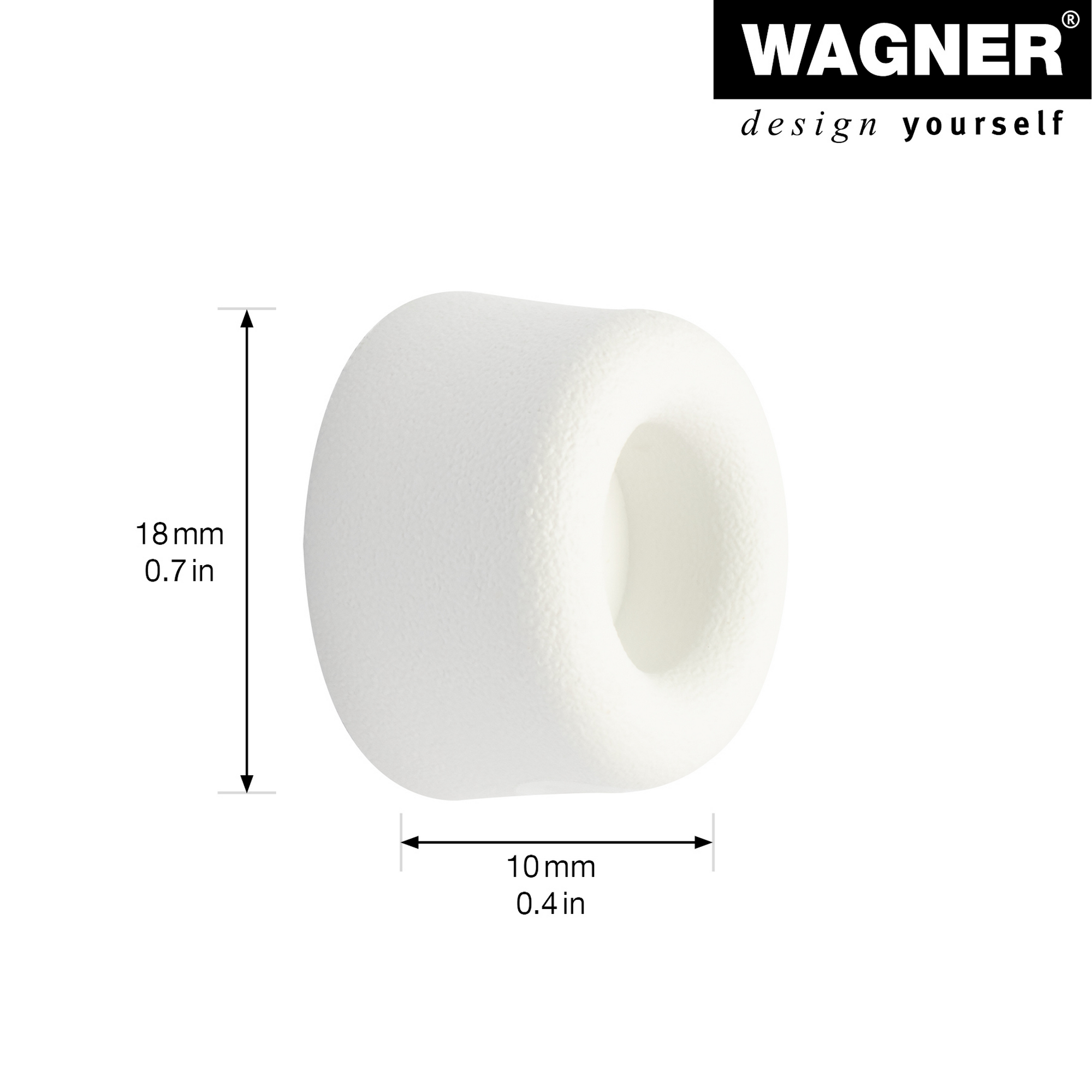 Wagner Wand-Türstopper Vulkano Small EH 5011 Weiß Ø 18,5 mm x 10,5 mm 4 Stück Bild 2