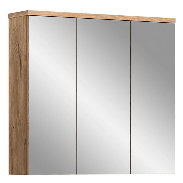 Spiegelschrank m. Spiegelfront 80 cm x 75 cm x 20 cm E001 Eiche