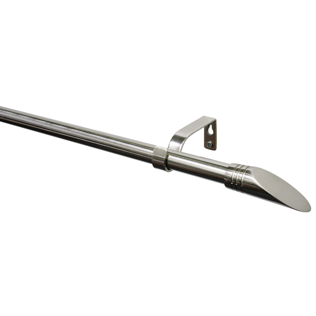 Gardinia Gardinenstangen-Set Ellipse Ø 16/19 mm Edelstahloptik 120 cm - 210 cm