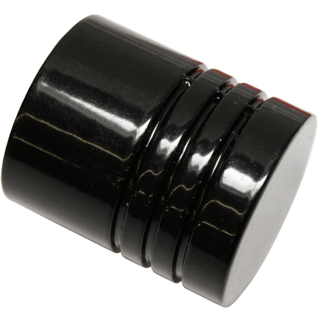 Gardinia Endstück Chicago Zylinder für Ø 20 mm Schwarz 2-er Pack