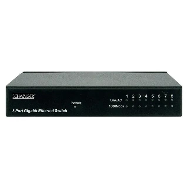 Schwaiger 8-Port Gigabit Netzwerk-Switch Schwarz