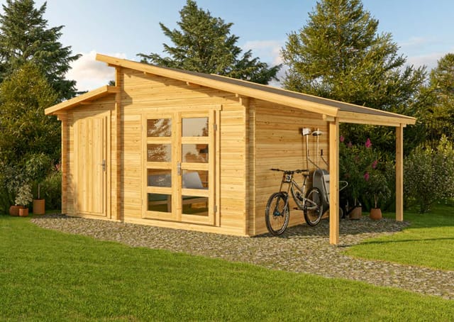 Alpholz Gartenhaus Aktiva 40 Varianta 580 x 340 cm Imprägnierung Pinie