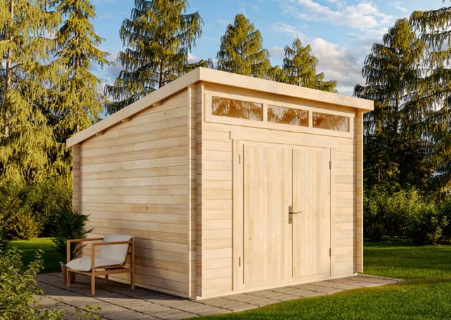 Alpholz Gartenhaus Maria-Optima Pultdach 320 cm x 345 cm Anthrazit