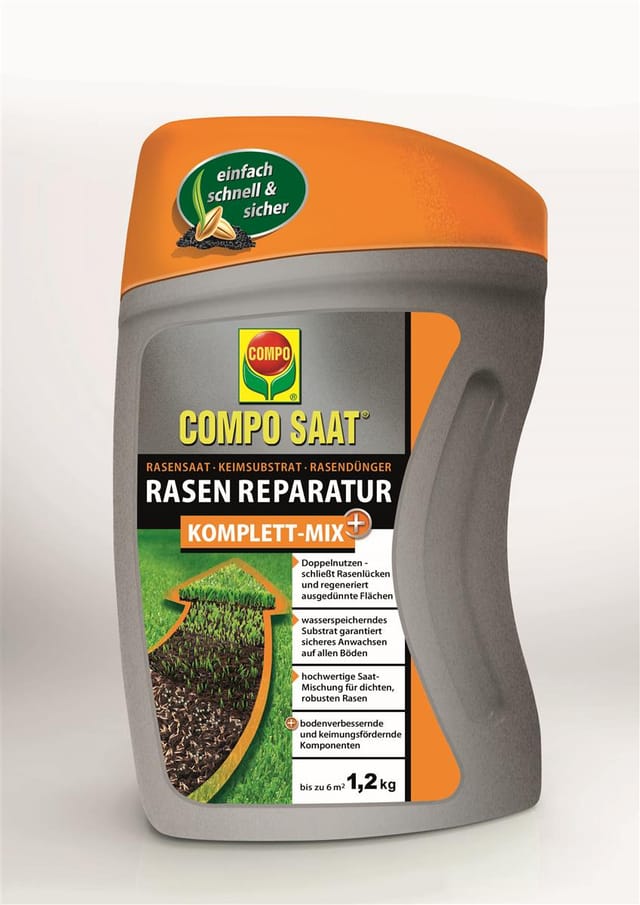 Compo Saat® Rasen Reparatur Komplett-mix+ 1,2 Kg Für Bis Zu. 6 M²