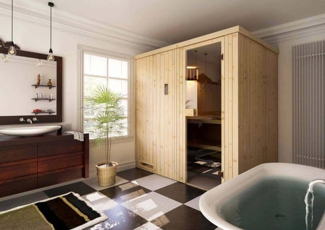 Finntherm Sauna Cenik Natur 194 cm x 144 cm Wandstärke 40 mm