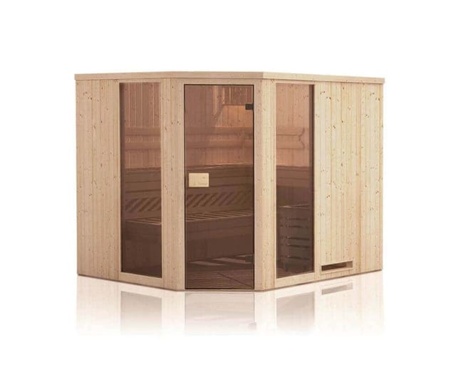 Finntherm Sauna Family Natur 194 cm x 194 cm Wandstärke 40 mm