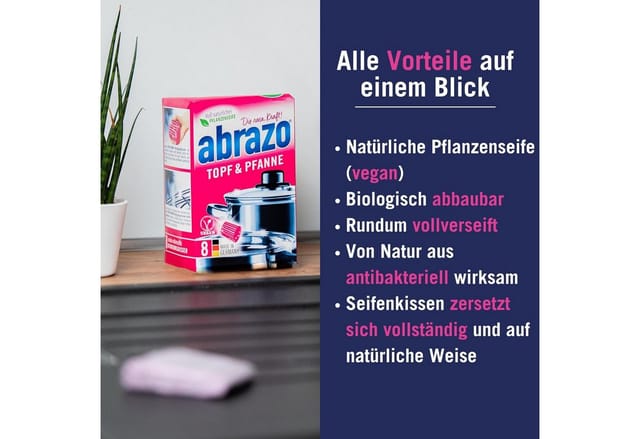 abrazo Reinigungskissen Topf & Pfanne 8 Stück