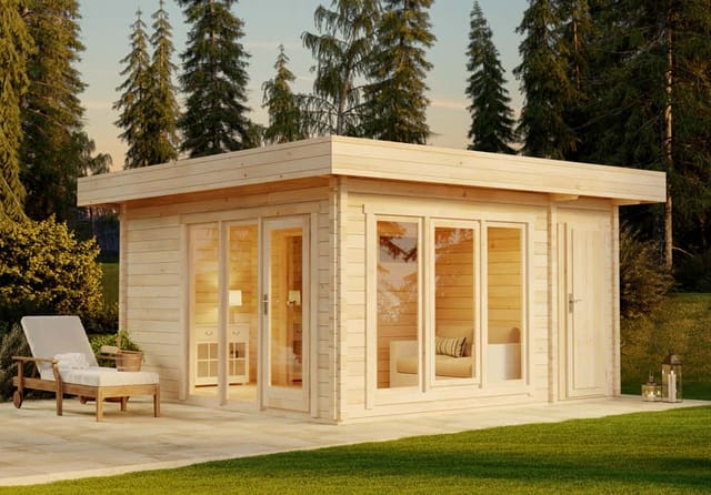 Finntherm Gartensauna Cubus-70 E 498 cm x 498 cm
