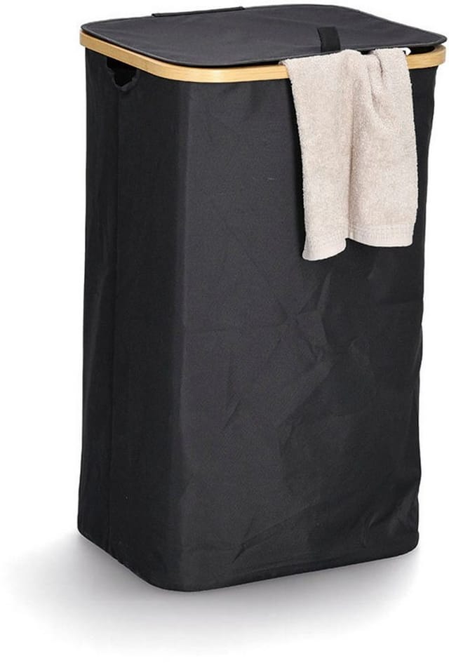 Zeller Wäschesammler mit Tragetasche 69 cm x 34 cm x 41,5 cm Schwarz