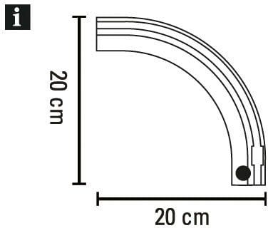 Gardinia Rundbogen rechts für Vorhangschiene 1-läufig Weiß