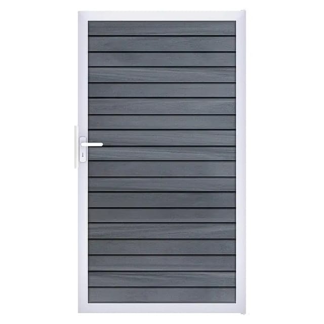 GroJa Steckzaun-Tor Solid-Rhombus 1-flg. EV1 Universal-DIN Steingrau Co-Ex.