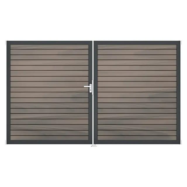 GroJa Steckzaun-Tor Solid-Rhombus 2-flg. DB703 DIN Links Bi-Color Co-Extrudiert