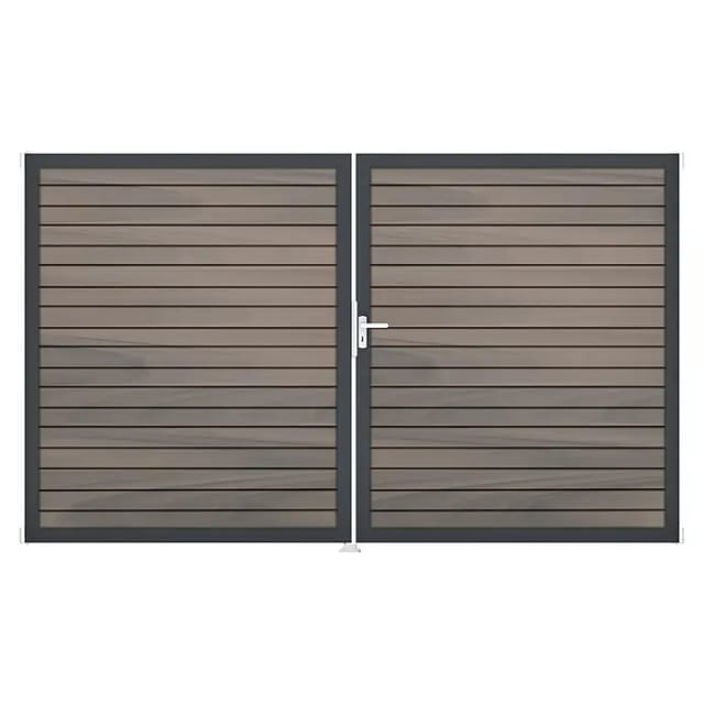 GroJa Steckzaun-Tor Solid-Rhombus 2-flg. DB703 DIN Rechts Bi-Color Co-Ex.