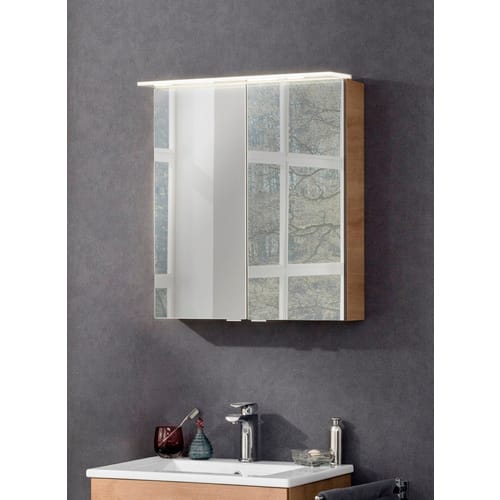 Fackelmann Spiegelschrank B.Perfekt Asteiche 60 cm mit Softclose Türen