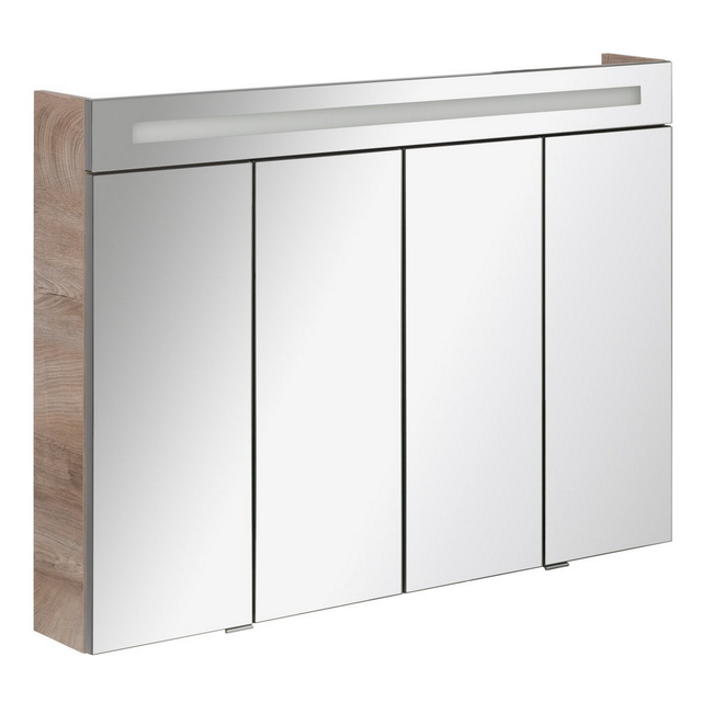 Fackelmann Spiegelschrank Twindy Eiche Natur 110 cm mit Softclose Türen