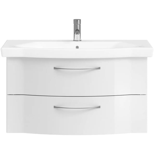 Pelipal Waschbeckenunterschrank Quantum 03 Weiß Hochglanz 90 cm