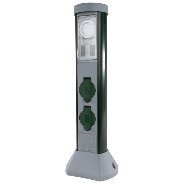Steckdose GreenCraft 2-fach mit Zeitschaltuhr