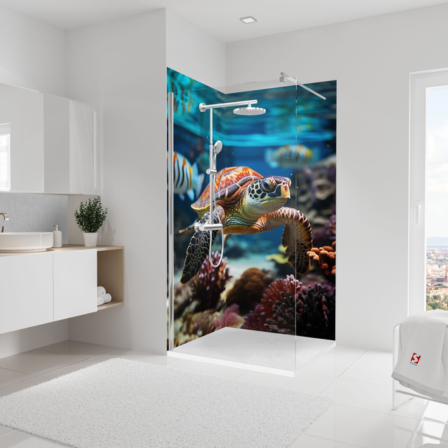 Schulte Duschrückwand DecoDesign Motiv Schildkröte 210 cm x 90 cm