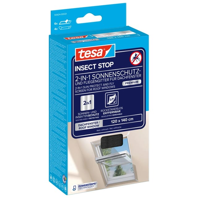tesa® Insect Stop 2-in-1 Sonnenschutz & Fliegengitter Dachfenster