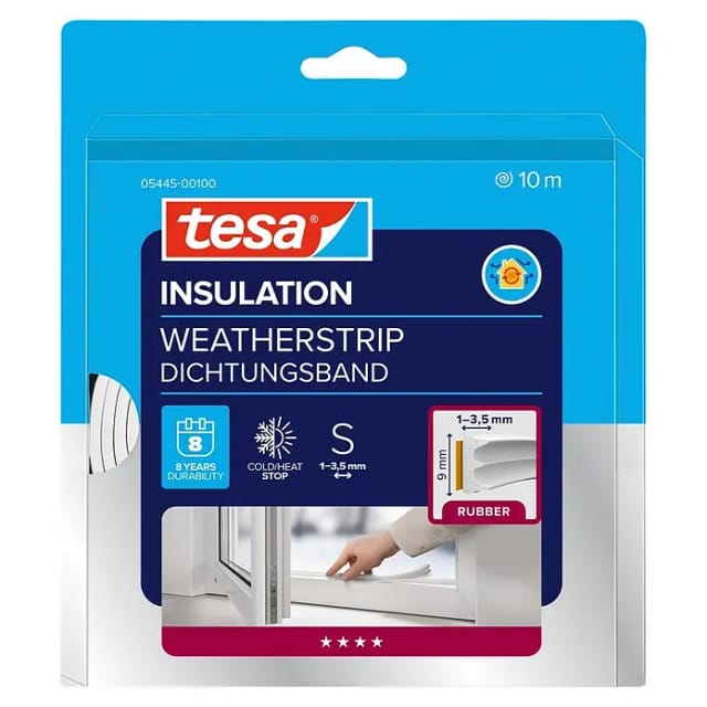 tesa® Insulation Dichtungsband E-Profil Weiß 10 m