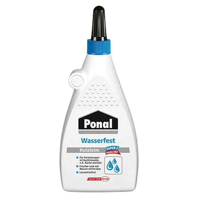 Ponal Holzleim Wasserfest 225 g Flasche trocknet transparent