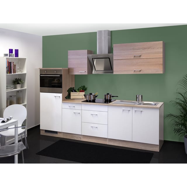 Flex-Well Classic Küchenzeile Florida 270 cm Weiß-Sonoma Eiche Nachbildung