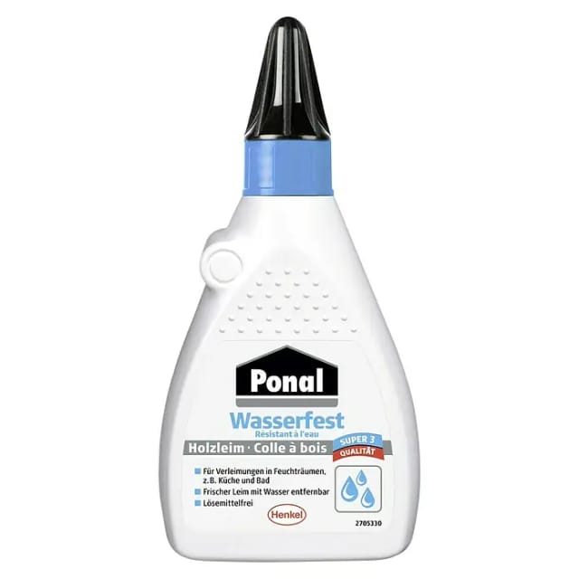 Ponal Holzleim Wasserfest 120 g Flasche trocknet transparent