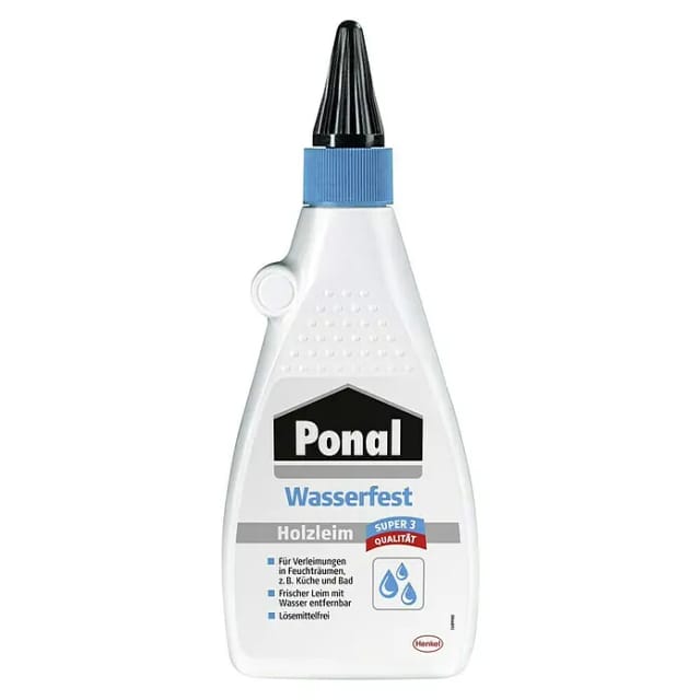 Ponal Holzleim Wasserfest 550 g Flasche trocknet transparent