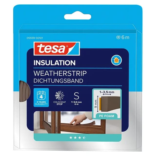 tesa® Insulation Dichtungsband I-Profil Schaumstoff Braun 6 m