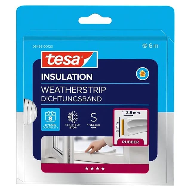 tesa® Insulation Dichtungsband E-Profil Weiß 6 m