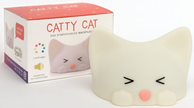 MegaLight LED Kinder-Nachtlicht Catty Cat Dimmbar RGBW mit Soundeffekt