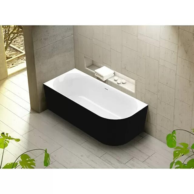 Ottofond Badewanne Mince Corner Rechts 180 cm x 80 cm Schwarz Weiß
