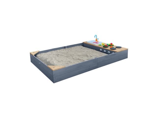 Axi Sandkasten Kelly mit Spielküchenzeile Grau Braun 115 cm x 21,8 cm x 180 cm