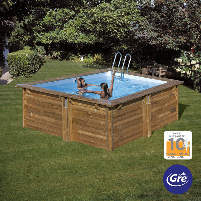 Gre Echtholzpool Carra 3 Fassungsvermögen 7.700, 305 cm x 305 cm x 119 cm