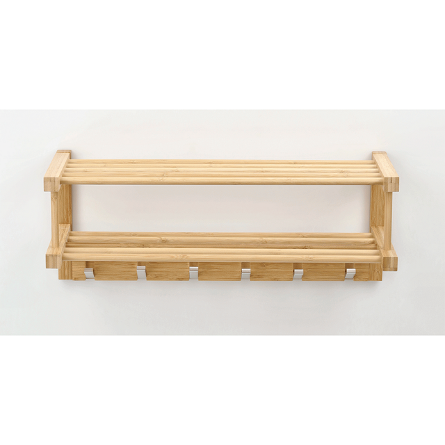 Zeller Wandgarderobe Bambus 60 cm x 24 cm x 24 cm