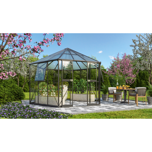 Vitavia Gewächshaus Galaxis 900 Schwarz 9 m² inkl. Fundamentrahmen