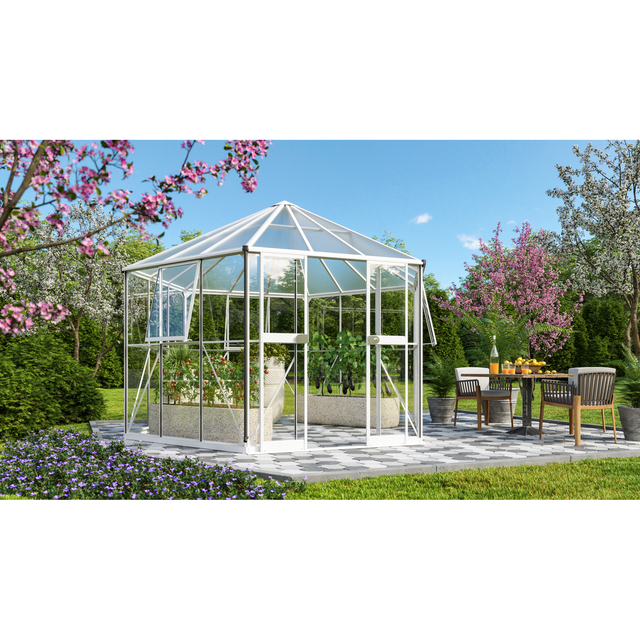 Vitavia Gewächshaus Galaxis 900 Weiß 9 m² inkl. Fundamentrahmen