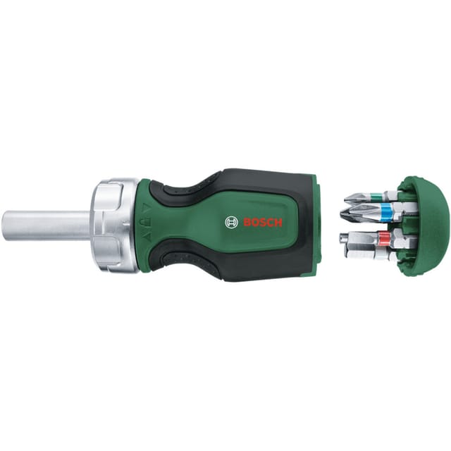 Bosch Bit-Ratschenschraubendreher Stubby mit 6 Bits