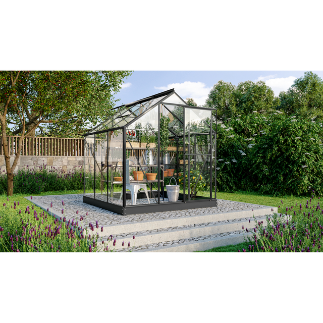 Vitavia Gewächshaus Triton 3800 Schwarz 3,8 m² inkl. Fundamentrahmen