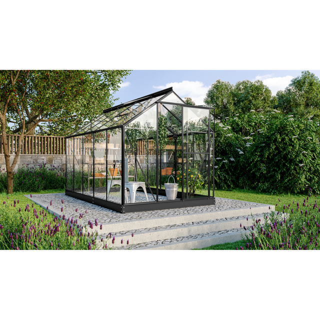 Vitavia Gewächshaus Triton 6200 Schwarz 6,2 m² inkl. Fundamentrahmen