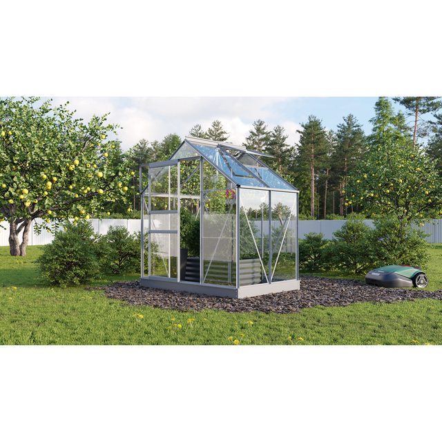 Vitavia Gewächshaus Planet 2500 Alu blank 2,5 m² inkl. Fundamentrahmen