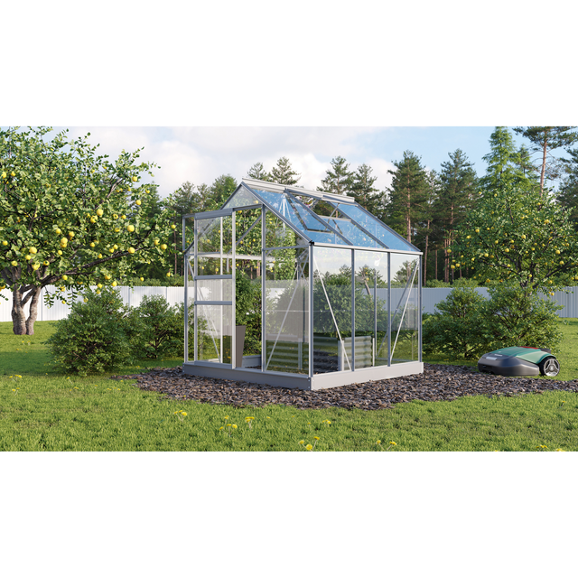 Vitavia Gewächshaus Planet 3800 Alu blank 3,8 m² inkl. Fundamentrahmen