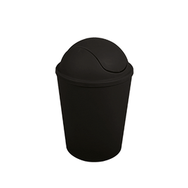 MSV Mülleimer mit Schwingdeckel Ako 5,5, Schwarz