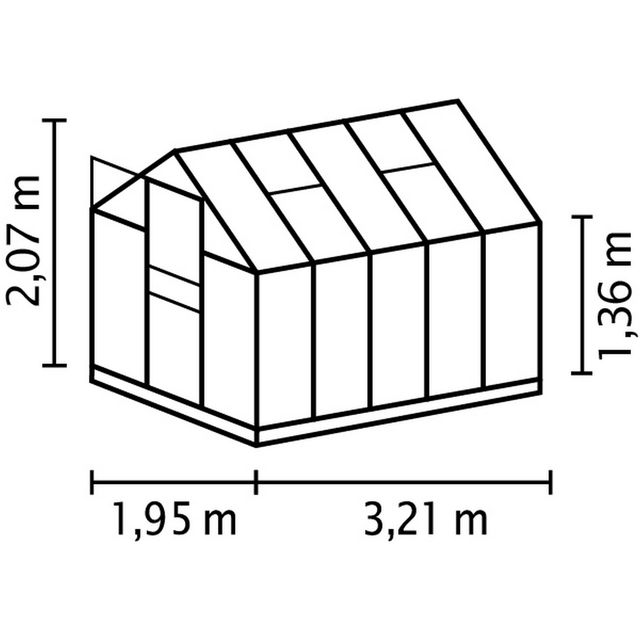 Vitavia Gewächshaus Planet 6200 Smaragd 6,2 m² inkl. Fundamentrahmen