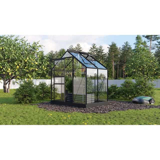 Vitavia Gewächshaus Planet 2500 Schwarz 2,5 m² inkl. Fundamentrahmen