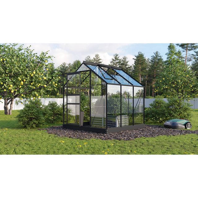 Vitavia Gewächshaus Planet 3800 Schwarz 3,8 m² inkl. Fundamentrahmen