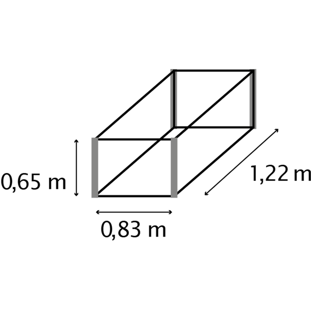 Vitavia RGB Unterbau Gaia Jumbo Alu B 83 cm x T 122 cm x H 65 cm