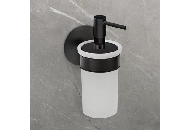Schöner Wohnen Seifenspender Meleto Schwarz zum Kleben oder Bohren ca. 150 ml